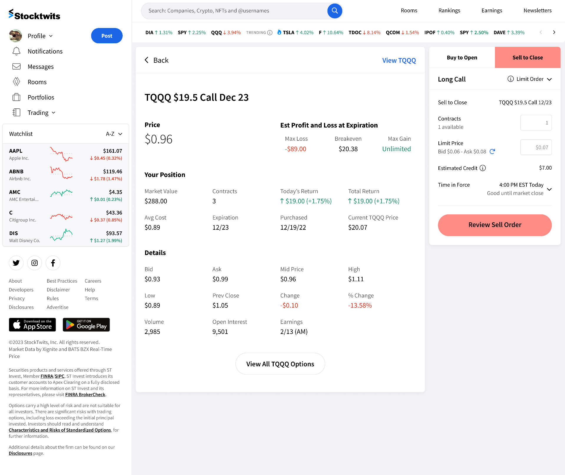 Options Trading Interface 5