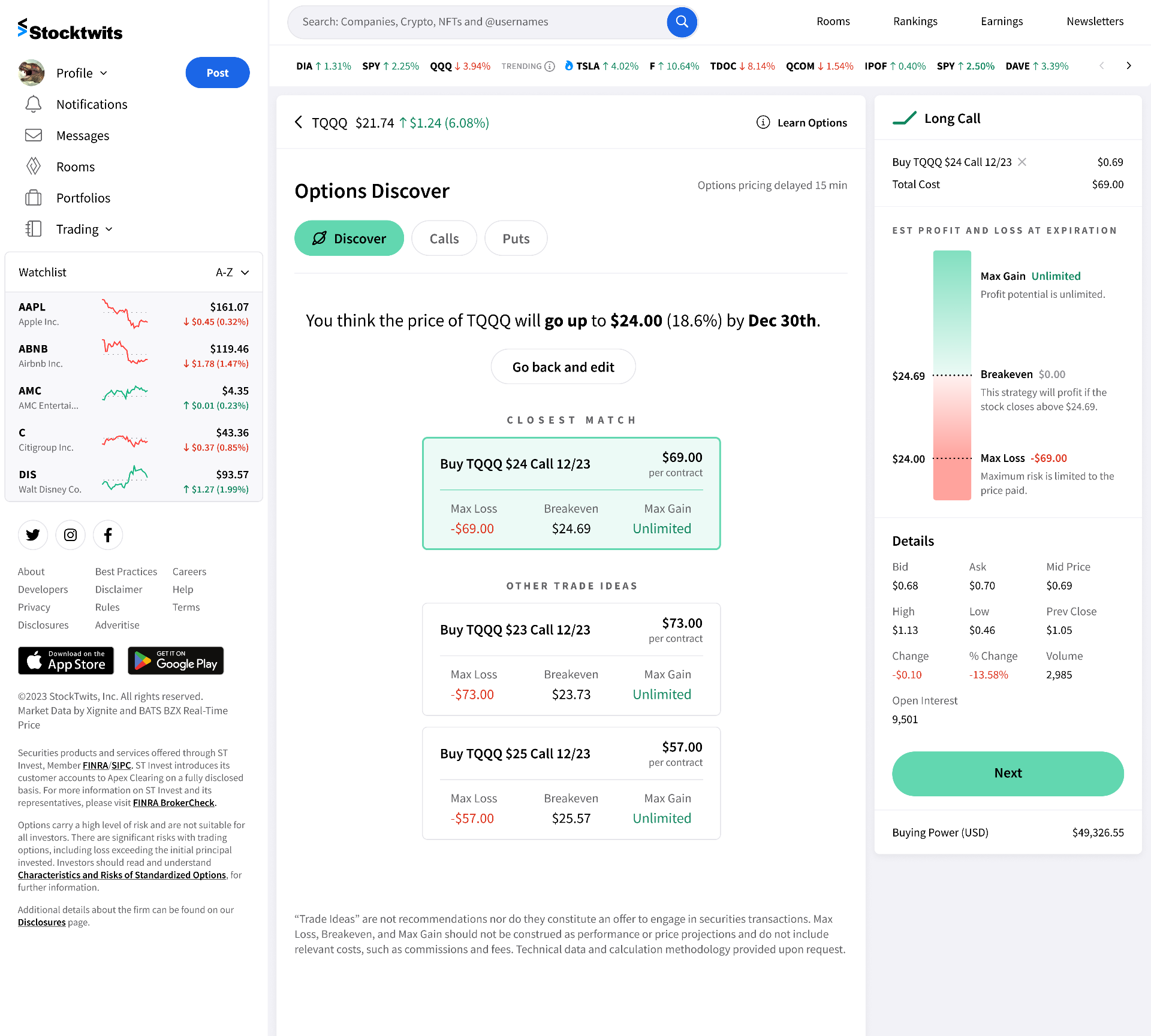 Options Trading Interface 2