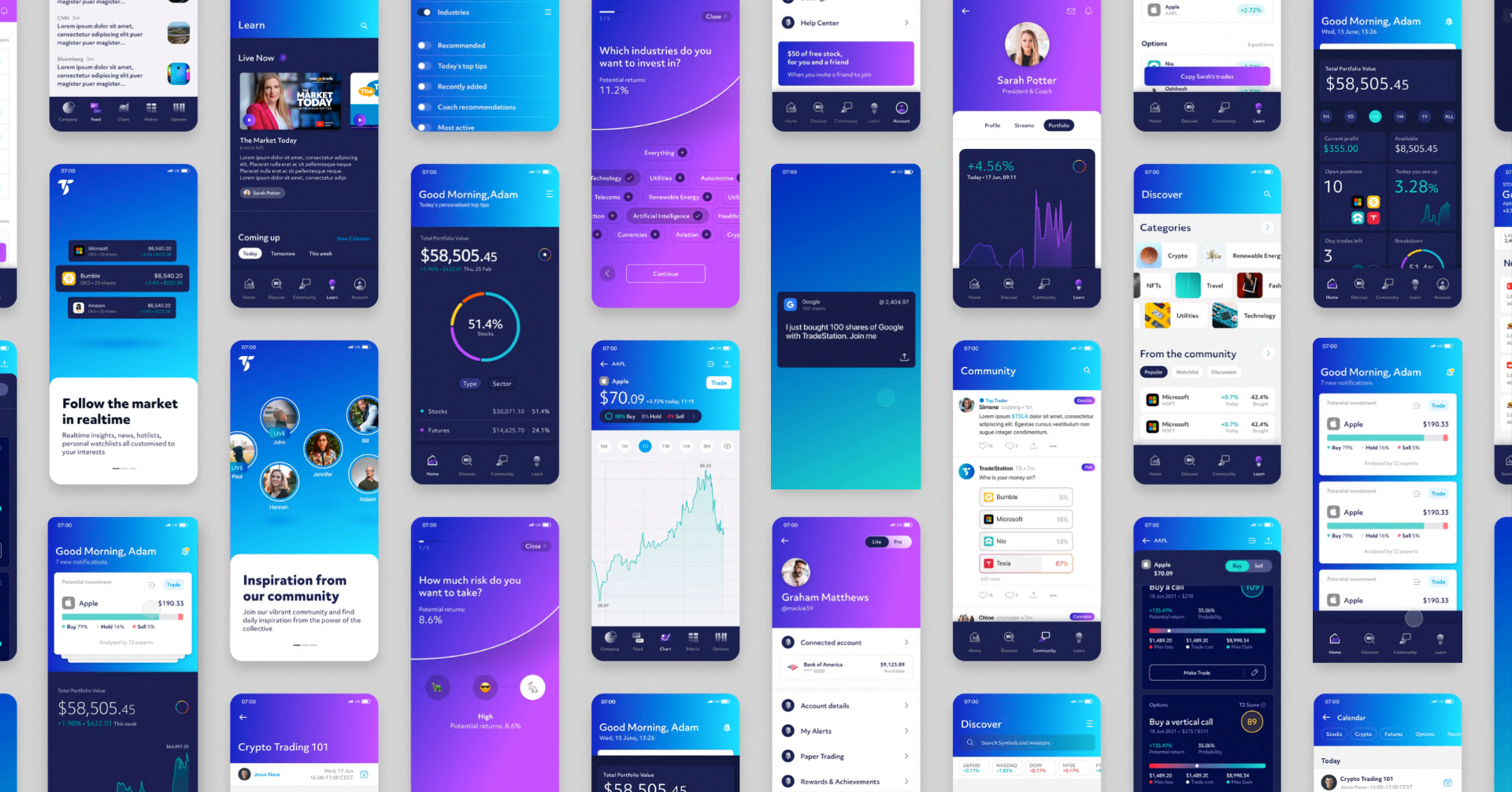Trading Platform UI Collage